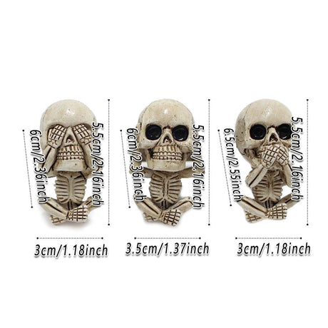 3pcs Ghost Head Car Decoration Accessories Halloween Ornament Vehicle Interior