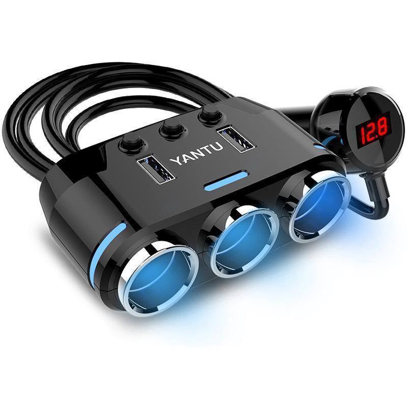 3 Way Multi Car Cigarette Lighter Socket Splitter Dual USB Charger/Power Adapter