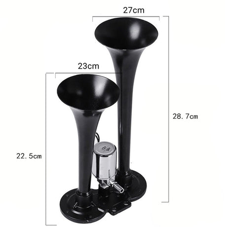 12V 24V Dual Trumpet Air Horn with Electric Valve 110dB for Truck Boat Lorry