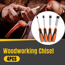 4PCS Woodworking Chisel Set Manual Carving Tools for Wood Craft DIY Projects