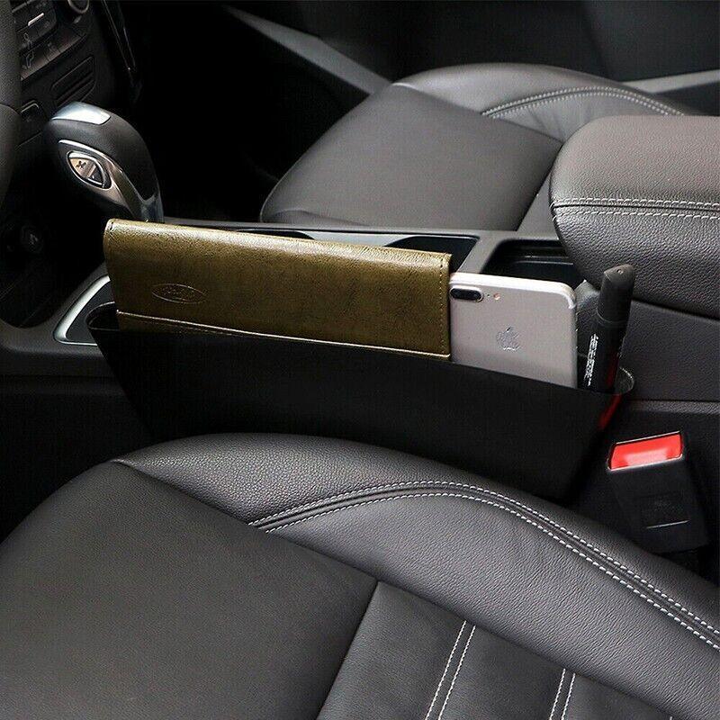 2PCS Seat Side Gap Organiser Storage Box for Phone and Keys Black