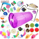 33PCS Cat Toy Set with Tunnel Balls Mice and Interactive Teaser Wands