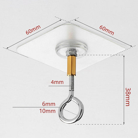 12 PCS Heavy Duty Self Adhesive Hooks Stainless Steel Ceiling Hooks for Home - Closed