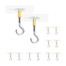 12 PCS Heavy Duty Self Adhesive Hooks Stainless Steel Ceiling Hooks for Home - Closed