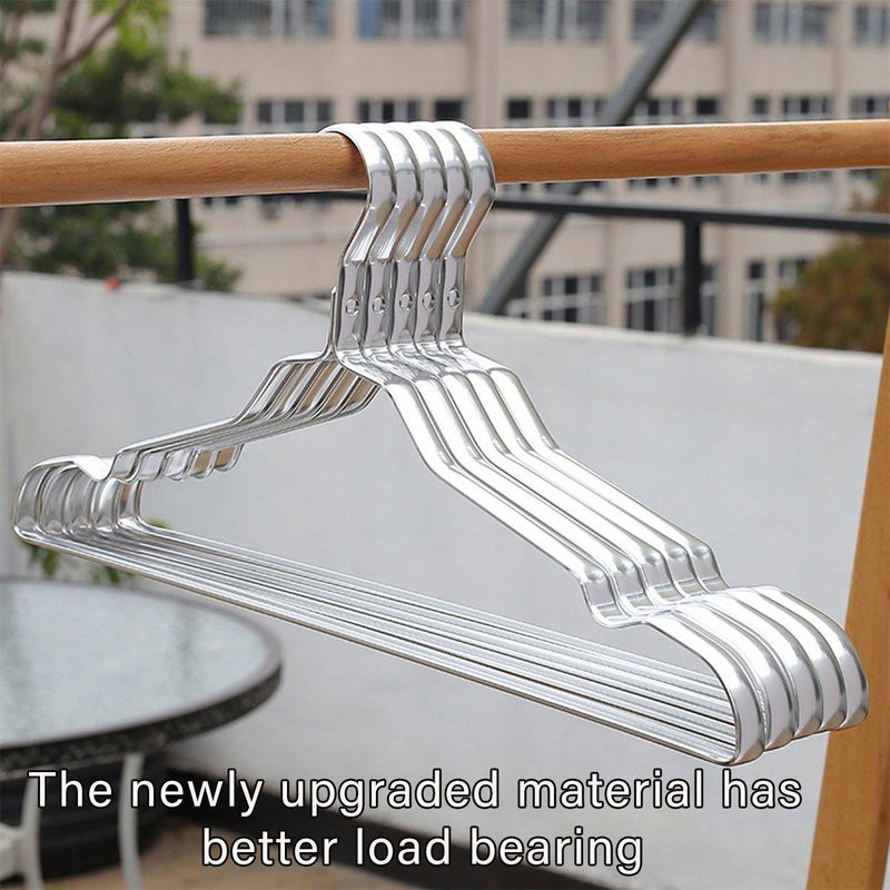 10PCS Metal Clothing Hangers Anti-slip Aluminium Alloy Drying Rack Coat Hanger - Champagne Gold