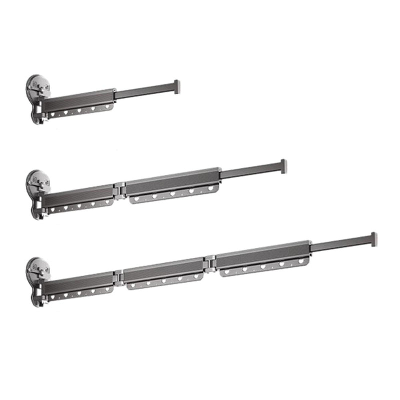 2/3/4-Bar Adjustable Foldable Retractable Clothes Drying Rack Suction Cup Hanger - Three Fold And Four Sections
