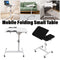 Adjustable Folding Computer Desk Stand Floor-Standing Movable Bedside Table - Black