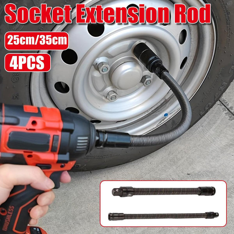 4pcs Electric Wrench Flexible Shaft Coupling Rod Spring Sleeve Universal Tool - 35cm