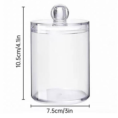 4PCS Transparent Cotton Swabs Makeup Remover Pad Storage Box Household Organizer