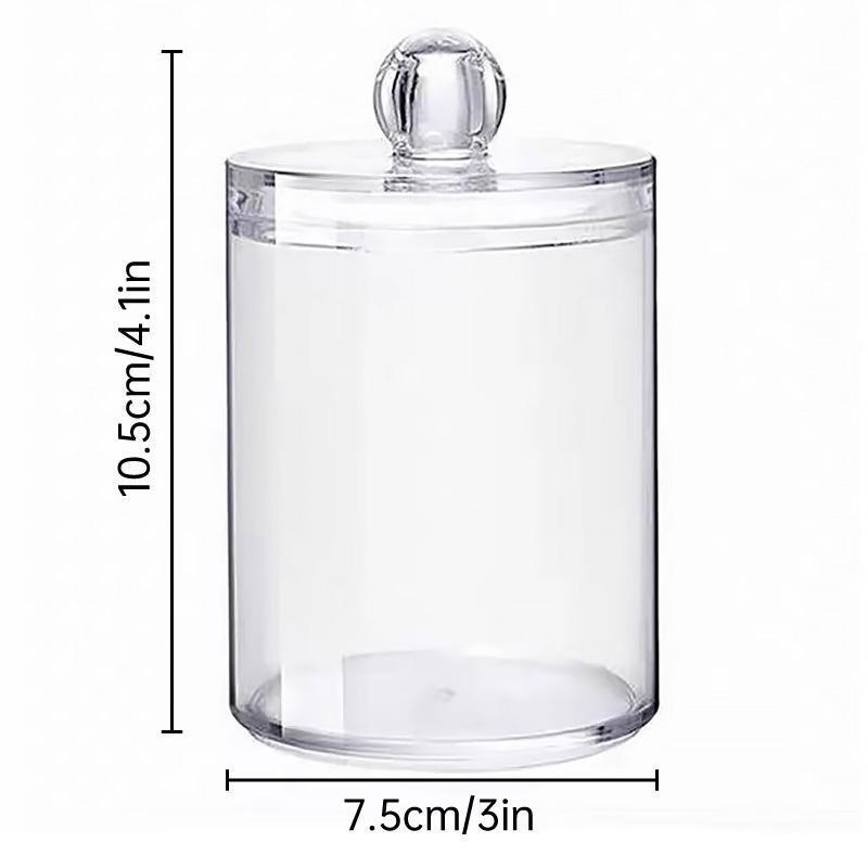 4PCS Transparent Cotton Swabs Makeup Remover Pad Storage Box Household Organizer