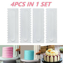 4Pcs Cake Decorating Icing Smoother Edge Frosting Scraper Comb Pastry Spatulasau