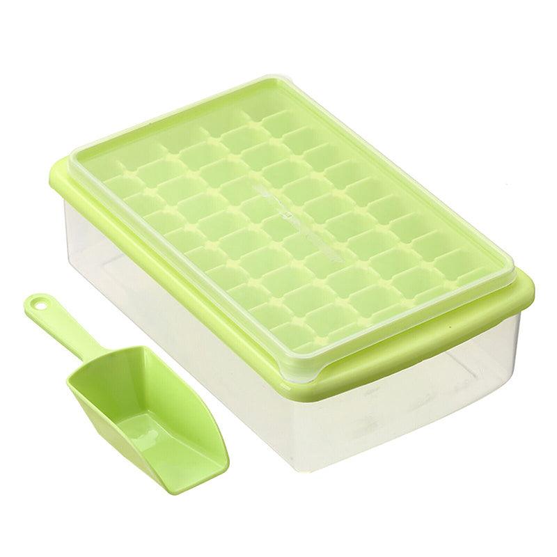 55 Grids Ice Cube Tray Mould With Lid And Storage Box Scoop Set Maker Ice Cube - Pink