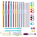 50PCS Hooks Set Crochet Sewing Tools Knitting Needles Aluminum DIY Weave Craft