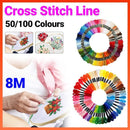 50/100 Colours Colourful Egyptian Cross Stitch Cotton Embroidery Threads - 50PCS (50 Colours)