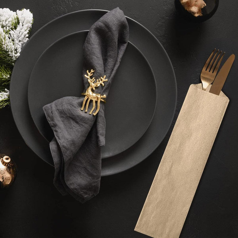 100PCS Paper Cutlery Bag Utensil Pouch Tableware Cover Restaurant Packaging Bag