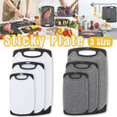 3pcs Wheat Straw Plastic Cutting Board Set Chopping Board Kitchen - Black