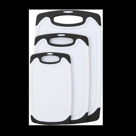 3pcs Wheat Straw Plastic Cutting Board Set Chopping Board Kitchen - Black