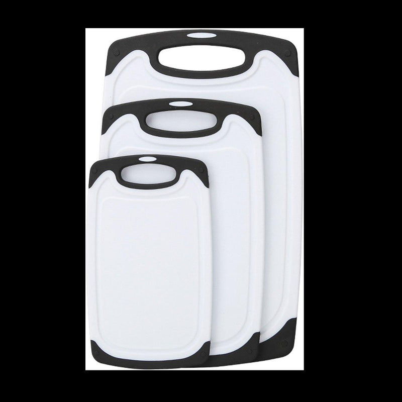 3pcs Wheat Straw Plastic Cutting Board Set Chopping Board Kitchen - Black