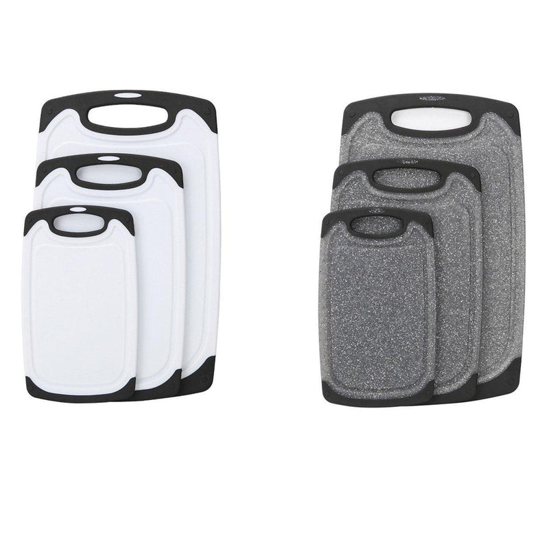 3pcs Wheat Straw Plastic Cutting Board Set Chopping Board Kitchen - White