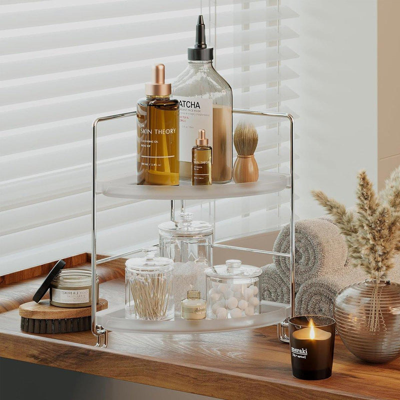 2 Tier Countertop Shelf Organizer Storage Rack for Kitchen Bathroom and Office