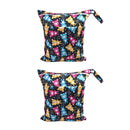 2PCS Cartoon Printed Diaper Bag Double Zipper Washable Storage Organizer - Colour Heart