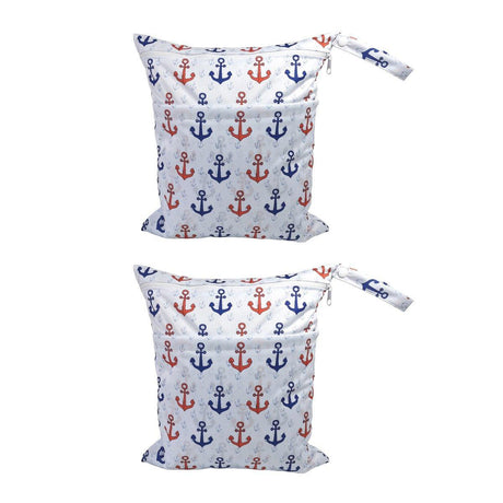 2PCS Cartoon Printed Diaper Bag Double Zipper Washable Storage Organizer - Fox Cone
