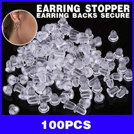 100PCS Clear Silicone Earring Backs Soft Hypoallergenic Stoppers 5mm