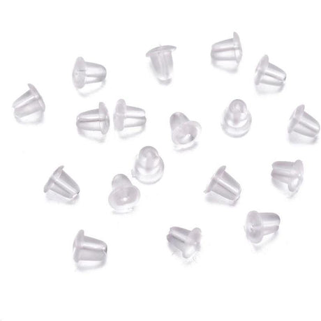 100PCS Clear Silicone Earring Backs Soft Hypoallergenic Stoppers 5mm