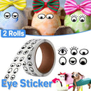 2 Rolls Cartoon Eye Stickers Self-Adhesive DIY Craft Paper for Handmade Projects