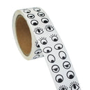 2 Rolls Cartoon Eye Stickers Self-Adhesive DIY Craft Paper for Handmade Projects