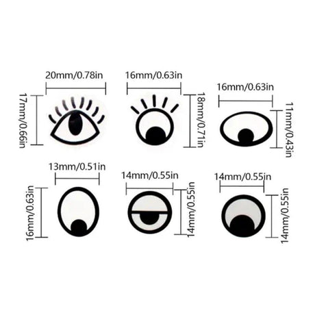 2 Rolls Cartoon Eye Stickers Self-Adhesive DIY Craft Paper for Handmade Projects