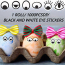 2 Rolls Cartoon Eye Stickers Self-Adhesive DIY Craft Paper for Handmade Projects
