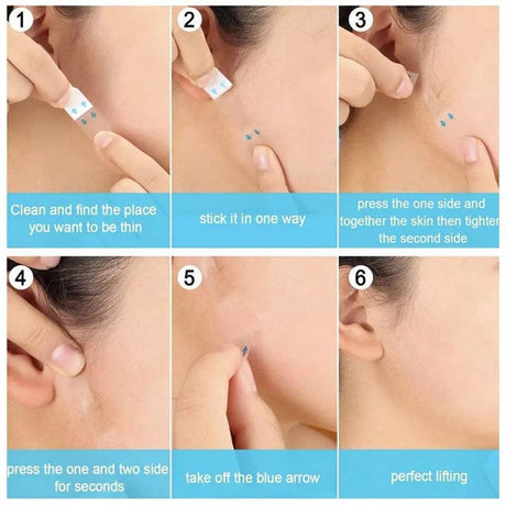 40PCS Invisible Face Lift Tapes V Shape Stickers for Makeup and Instant Slim Look