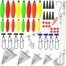 78pcs Fishing Gear Set Hooks Lures Baits Tackle Kit for Freshwater Saltwater