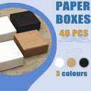 40x Paper Wedding Favour Boxes Party Favour Cookie Candy Soap Bomboniere boxes - White