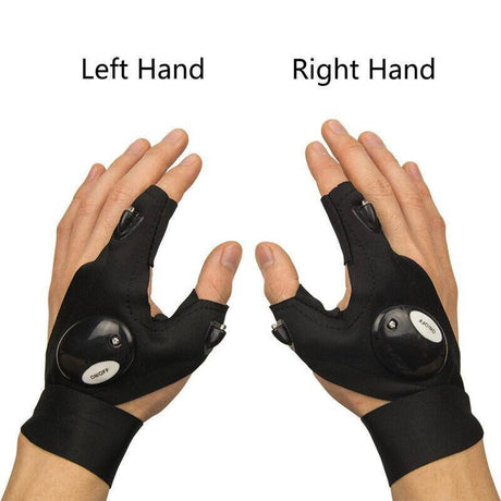 2PCS LED Light Fishing Gloves with Finger Flashlights for Outdoor Night Use