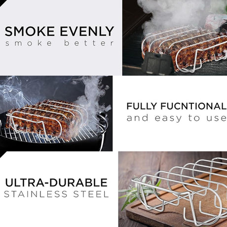 Barbecue Grill Net Outdoor BBQ Rack Cooking Basket Baking Tool Picnic Camping - Black