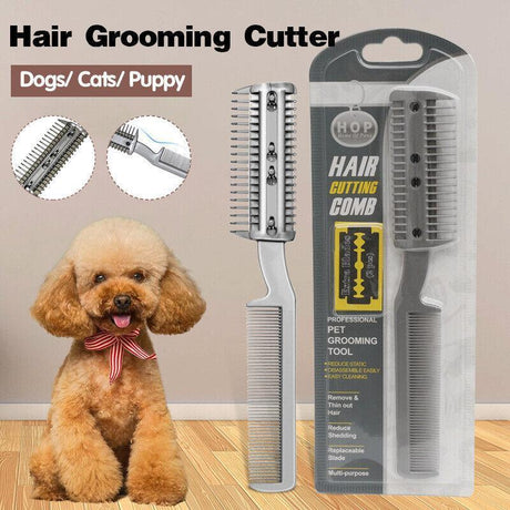 2 Sided Razor Clipper Comb Pet Hair Trimmer Grooming Cutter Dogs Cats Puppy