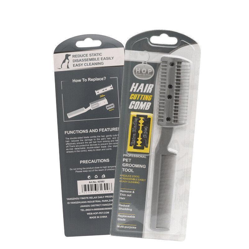 2 Sided Razor Clipper Comb Pet Hair Trimmer Grooming Cutter Dogs Cats Puppy