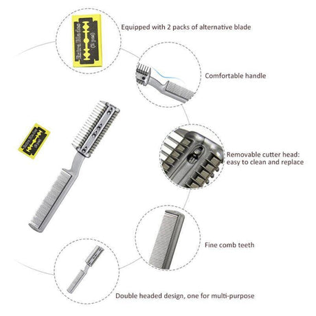 2 Sided Razor Clipper Comb Pet Hair Trimmer Grooming Cutter Dogs Cats Puppy