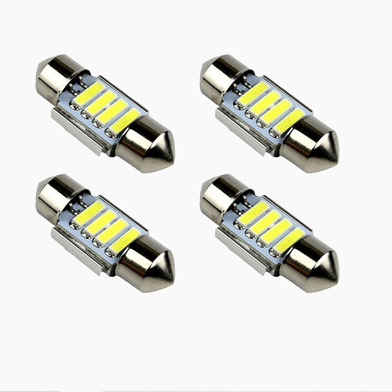 4PCS 31mm 7020 4SMD LED Festoon Interior Dome Map Light Bulbs 12V White