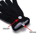 1Pair Rainbow Flow LED Light Black Glove Rave Party Glow Games Night mode Glove