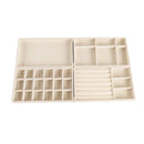 4PCS Flannel Jewelry Storage Trays Necklace Ring Earrings Organizer