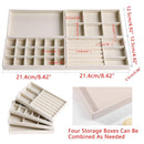4PCS Flannel Jewelry Storage Trays Necklace Ring Earrings Organizer