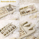 4PCS Flannel Jewelry Storage Trays Necklace Ring Earrings Organizer