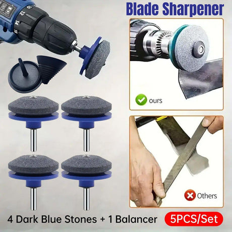 5PCS Lawn Mower Blade Sharpener Wind Powered Balancer Hardware Sharpening Tool
