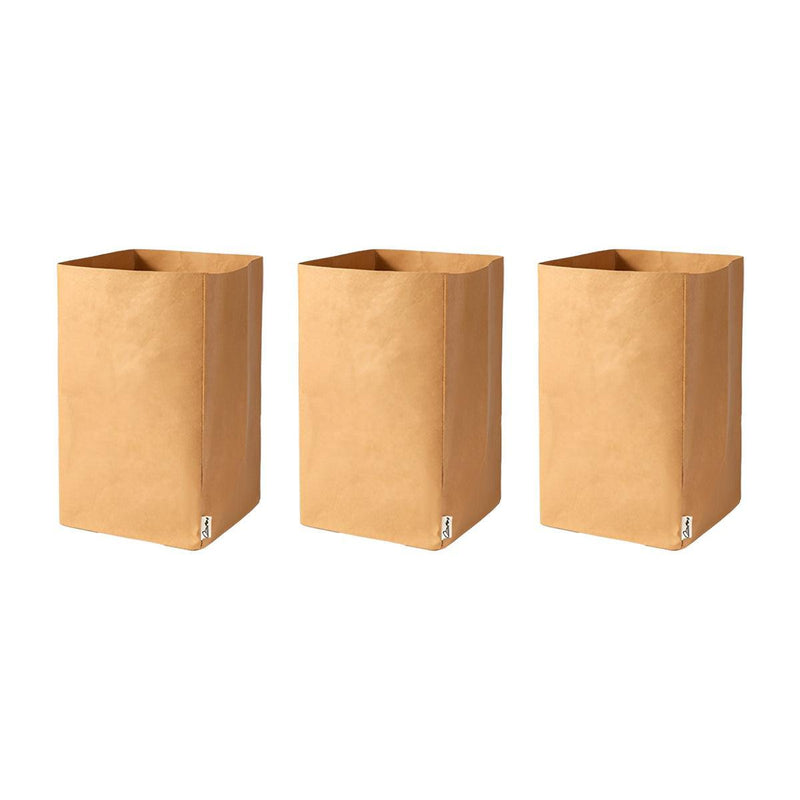 3pcs Washable Kraft Paper Storage Bag for Kitchen Desktop Refrigerator Organizer - L-Square