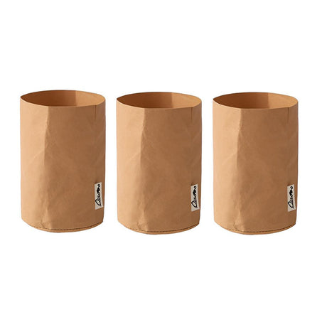 3pcs Washable Kraft Paper Storage Bag for Kitchen Desktop Refrigerator Organizer - XL-Square
