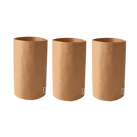 3pcs Washable Kraft Paper Storage Bag for Kitchen Desktop Refrigerator Organizer - XL-Square