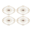4 Pack Retro Lace Oval Placemats 31x42cm French Crochet Doilies 4 Colors Set - Sky Blue